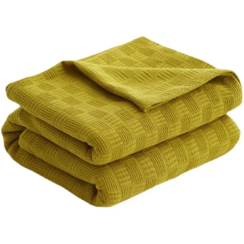 100% Cotton Plaid Weave Blankets Single Double Queen King Size