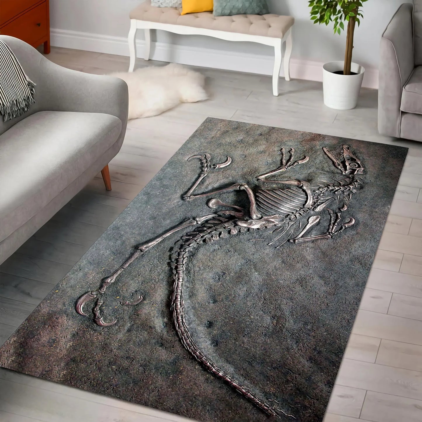 Dinosaur Premium Rug Square Felt Non-slip